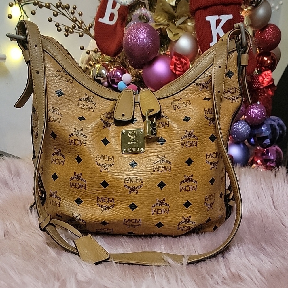 MCM Visetos Cognac Leather Women's Bag - Authentic Preloved